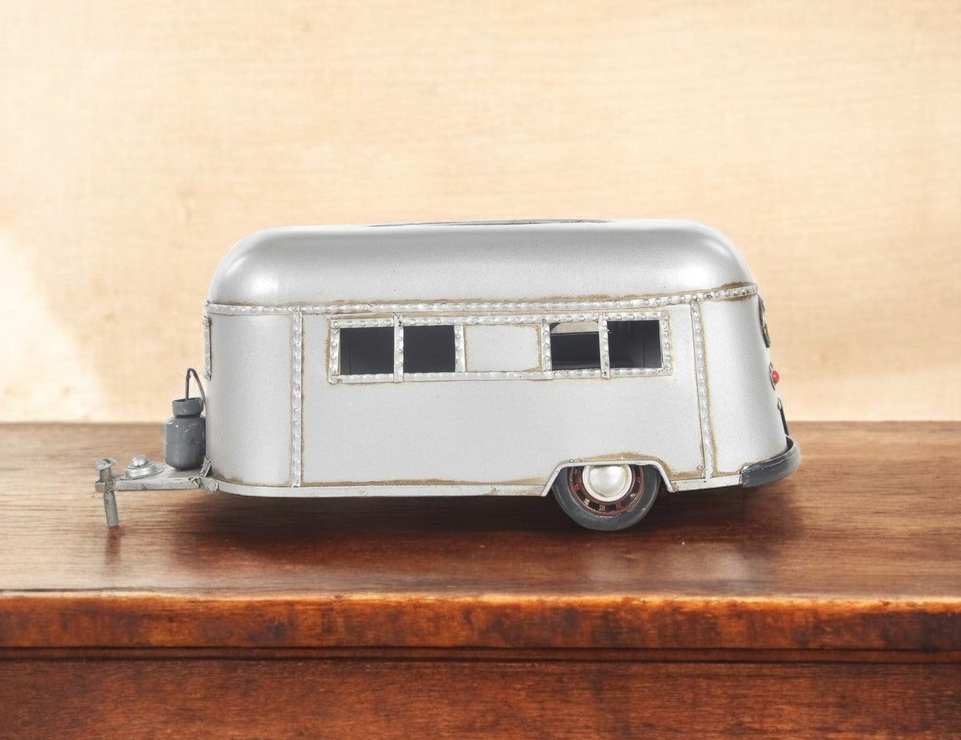 5" Silver Metal Hand Painted Decorative Tissue Box-0