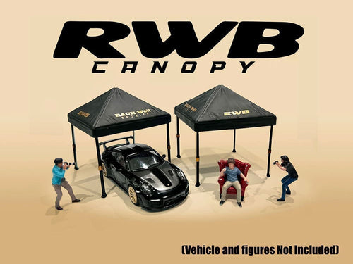 "RWB (RAUH-Welt BEGRIFF)" Canopy 2 Piece Set Black Limited Edition for 1/64 Scale Models by American Diorama-1