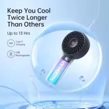 Fan Life 4 with Powerful Motor, LED Display,3600mAh Battery,5 Wind Speeds, Lanyard; USB Rechargeable Hand held Fan; Summer Portable
