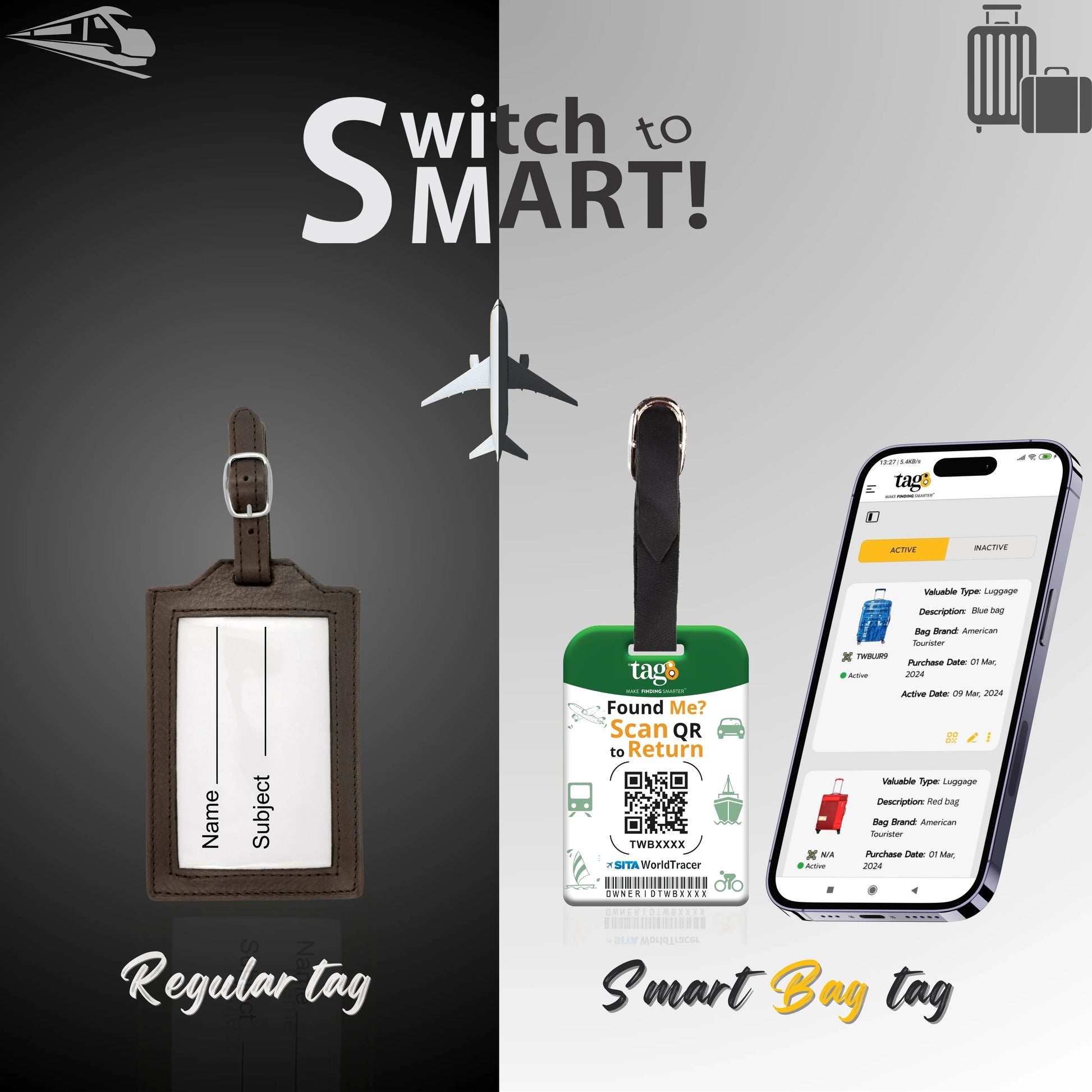 Smart Bag Security Tag - Brazil Flag [Pack 2]-1