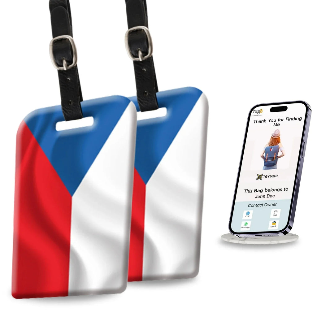 Smart Bag Security Tag -  Czech Republic Flag [Pack 2]-0