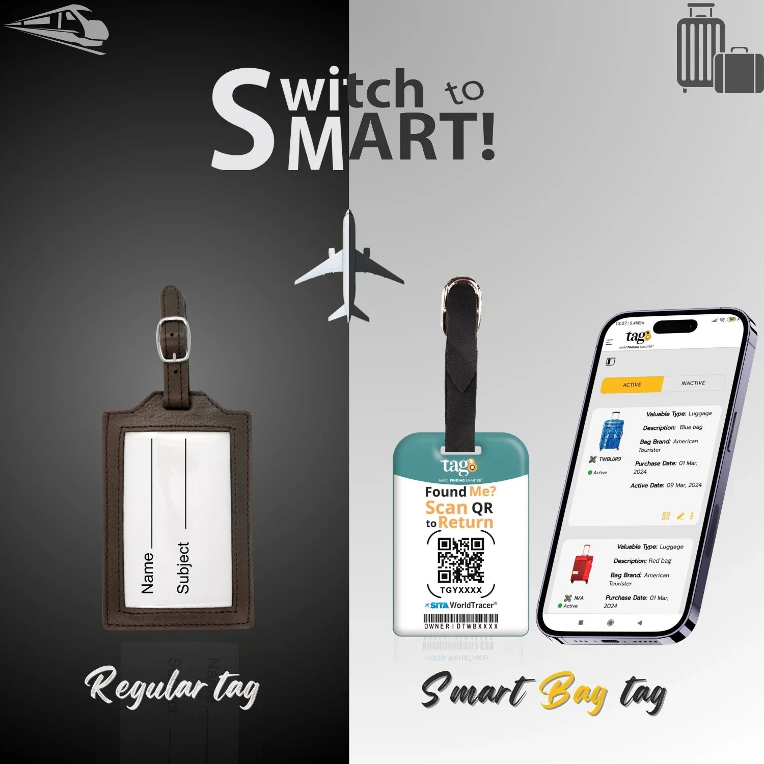 Smart Bag Security Tag - Florence [Pack 2]-1