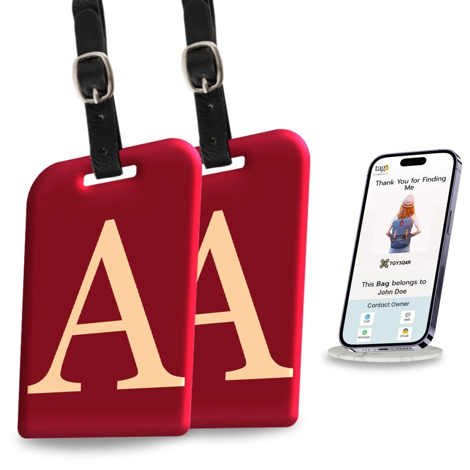 Initials Bag tag A [pack 2]-0