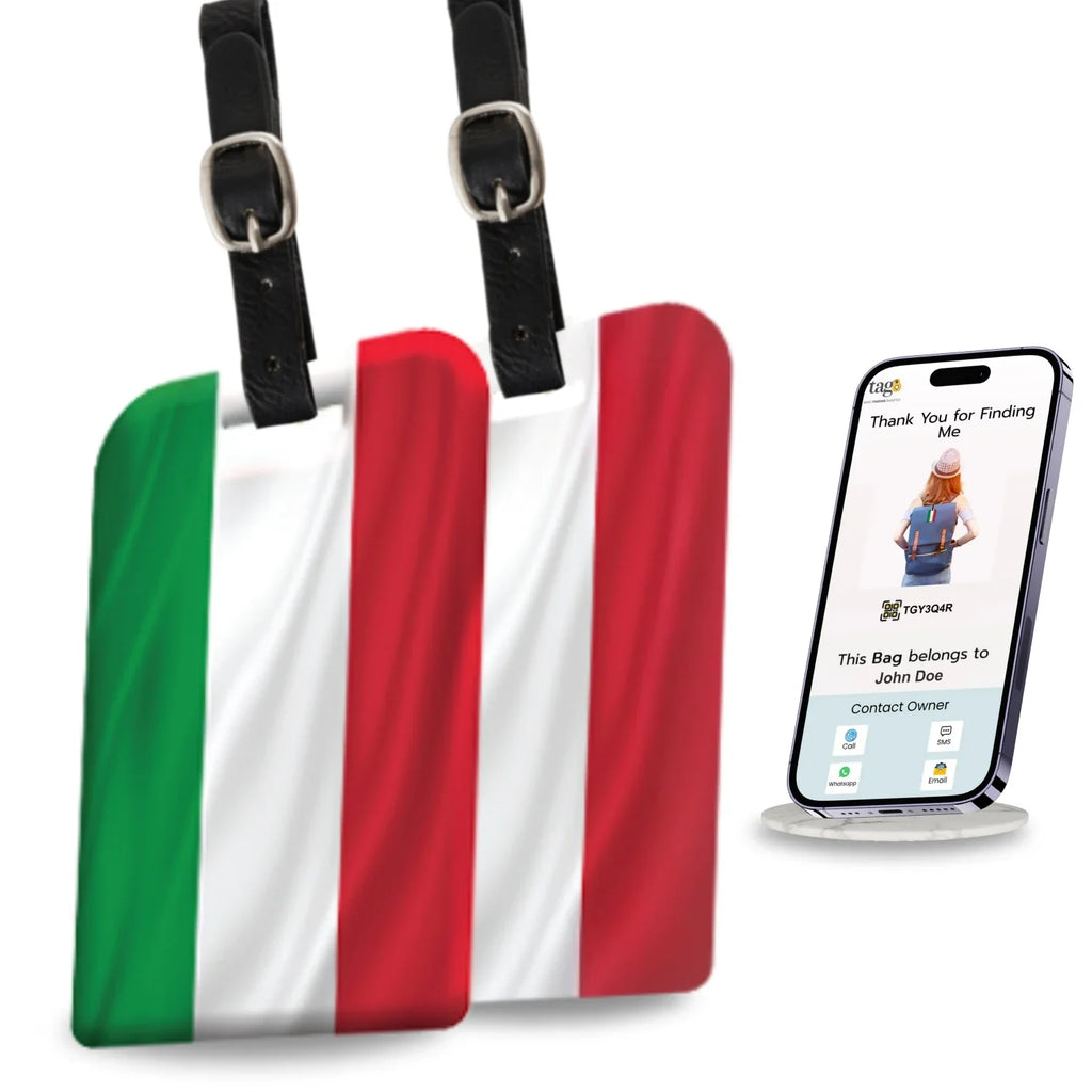 Smart Bag Security Tag - Italy Flag [Pack 2]-0