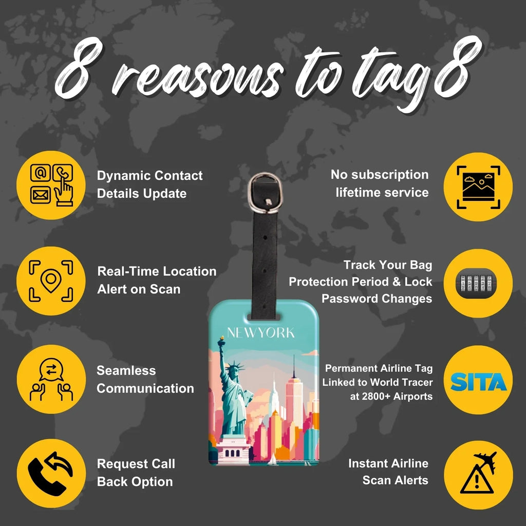 Smart Bag Security Tag-New York [Pack 2]-3