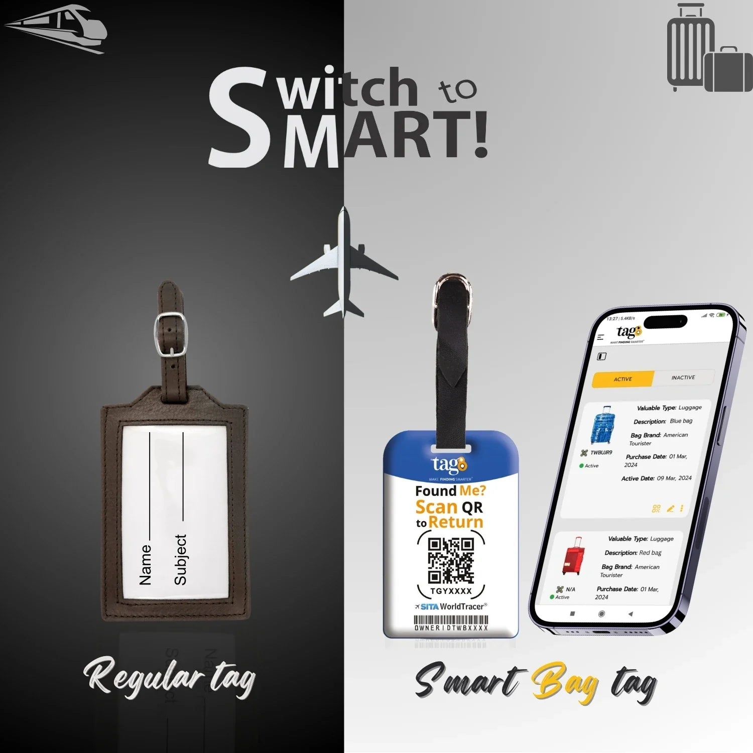 Smart Bag Security Tag - Ukraine Flag [Pack 2]-1