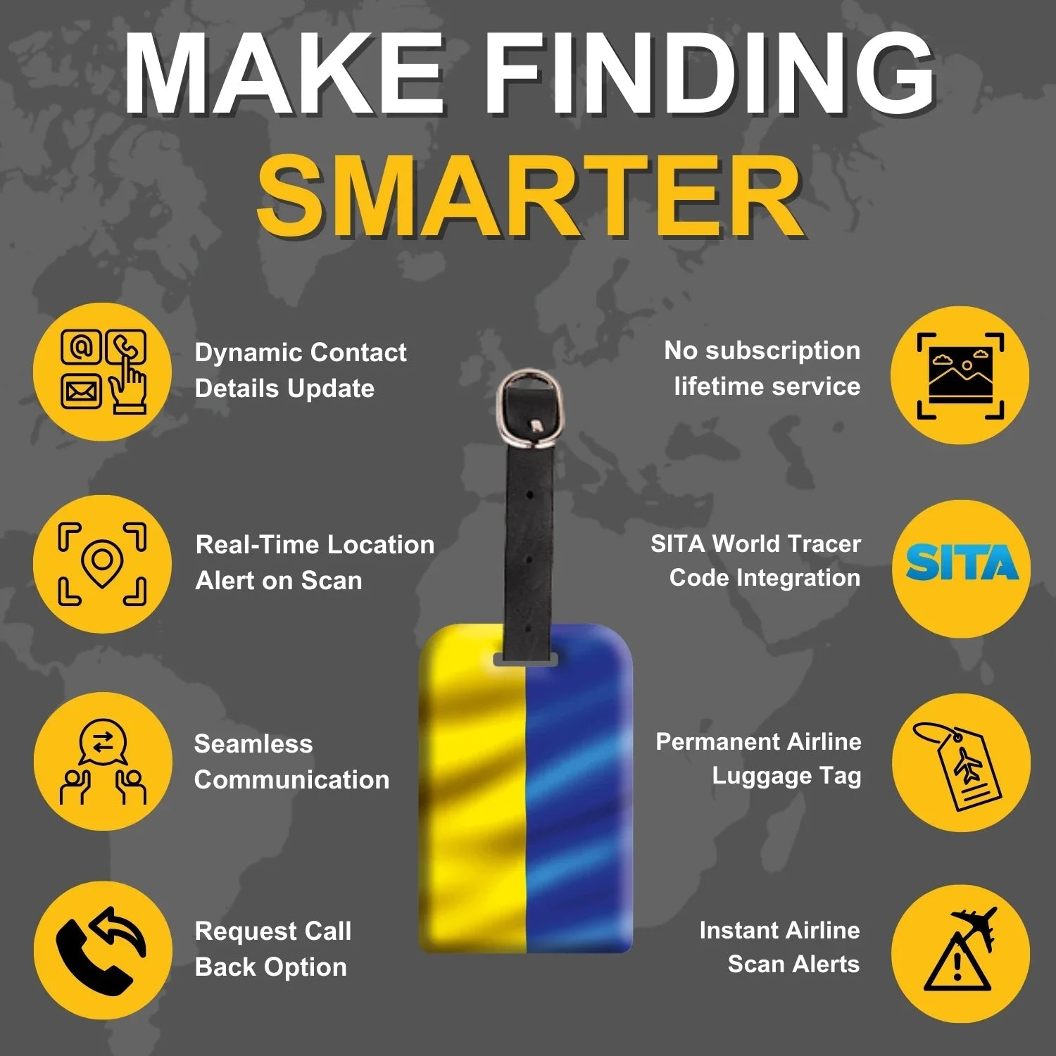 Smart Bag Security Tag - Ukraine Flag [Pack 2]-3